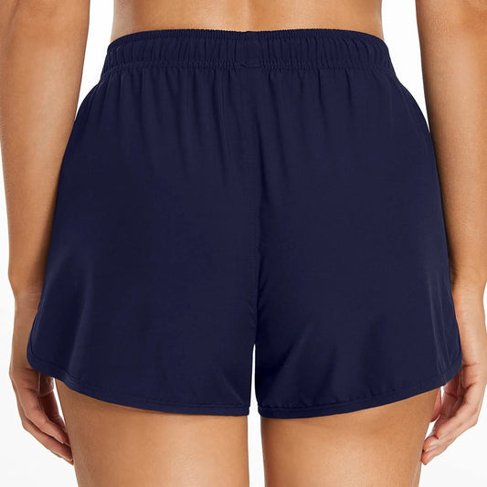Dive In Style: Women's 5" High-Waisted Swim Shorts