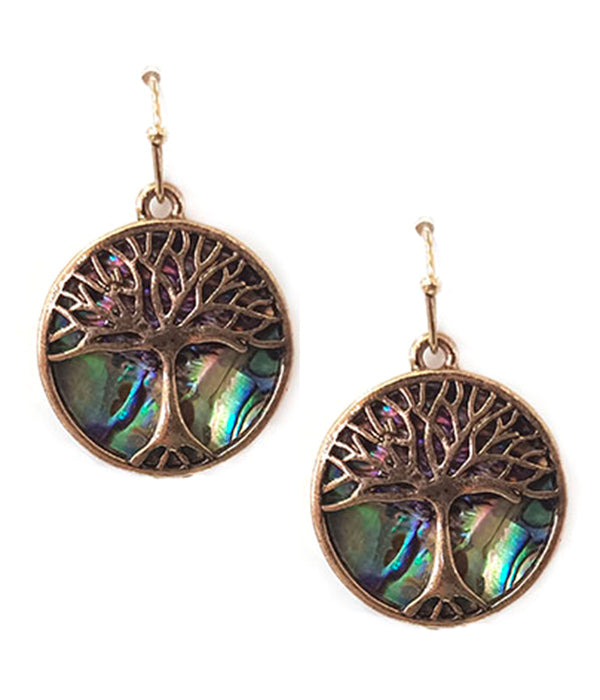 ABALONE TREE OF LIFE EARRING