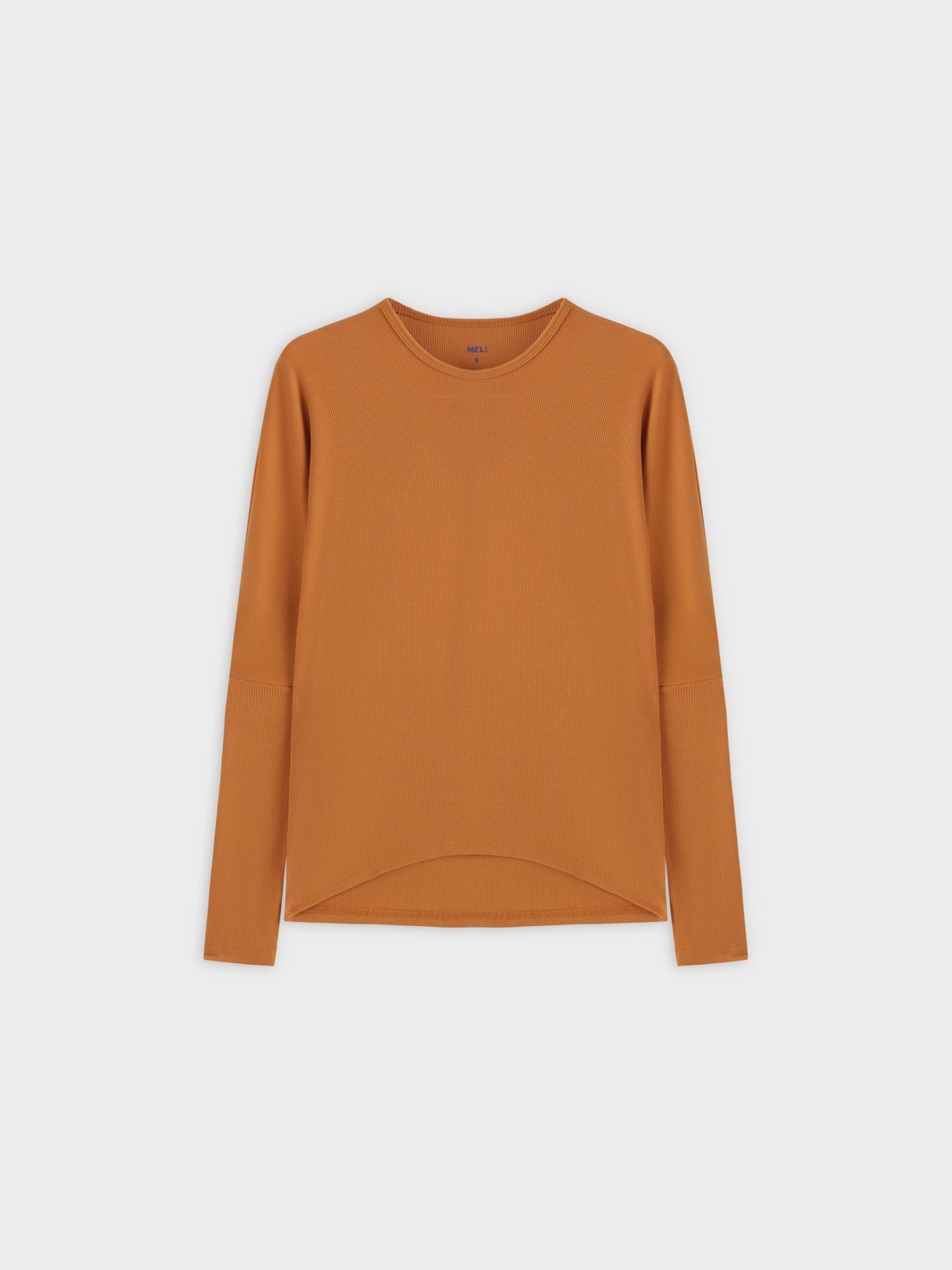 Crew Ribbed Dolman-Cognac