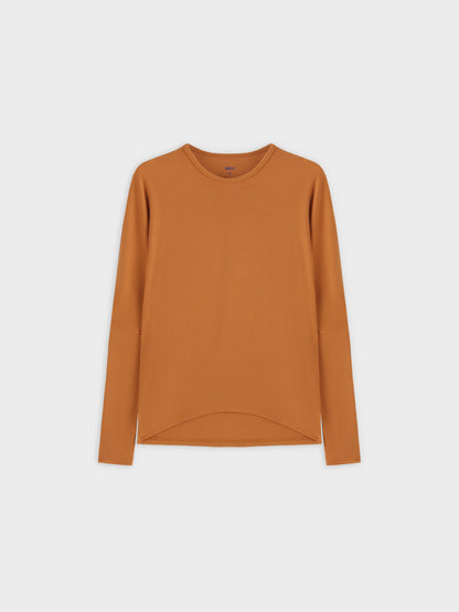 Crew Ribbed Dolman-Cognac