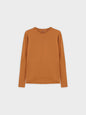 Crew Ribbed Dolman-Cognac