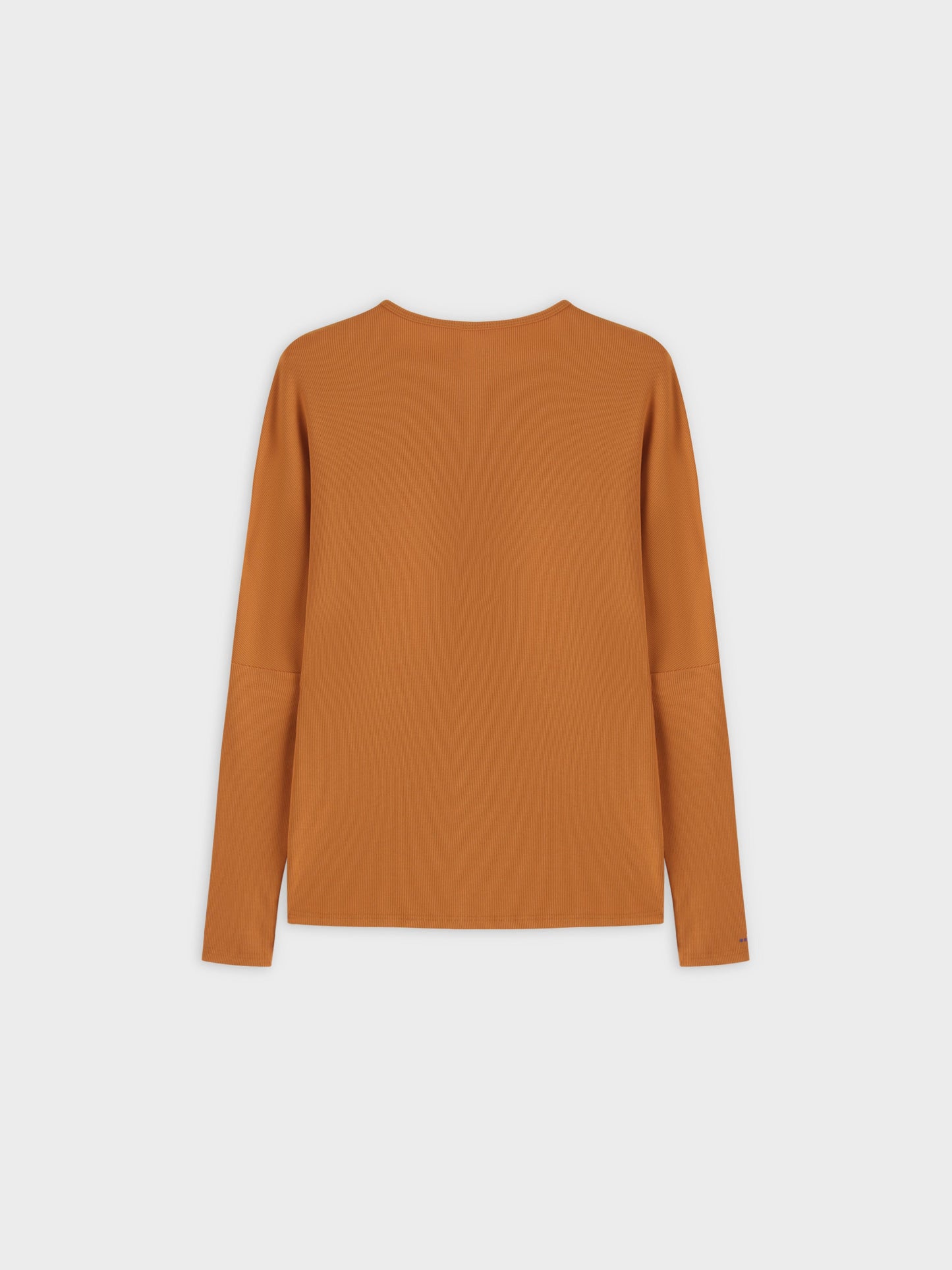 Crew Ribbed Dolman-Cognac