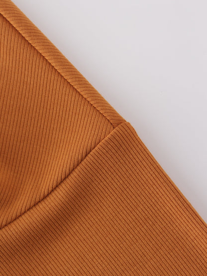 Crew Ribbed Dolman-Cognac