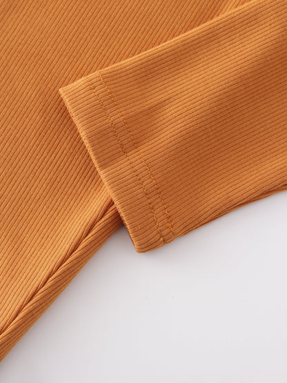 Crew Ribbed Dolman-Cognac