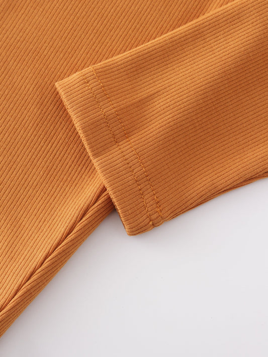 Crew Ribbed Dolman-Cognac