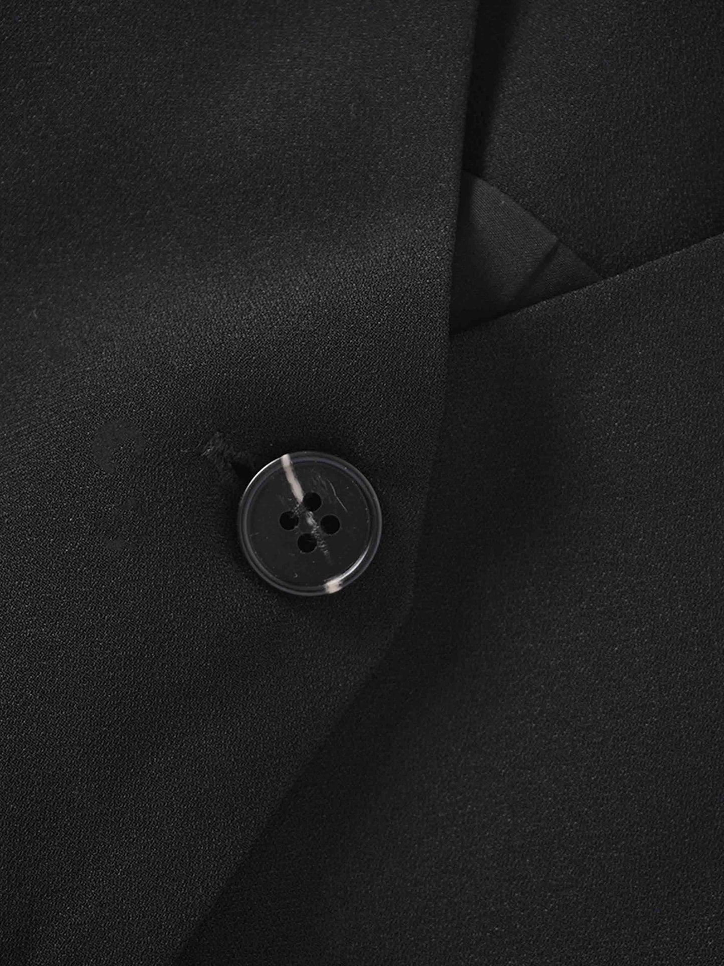 Button Down Crepe Vest-Black