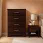 Brookside Espresso 4 Drawer Dresser GREENGUARD Gold