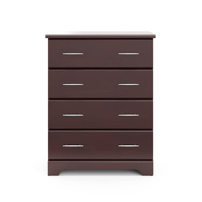 Brookside Espresso 4 Drawer Dresser GREENGUARD Gold