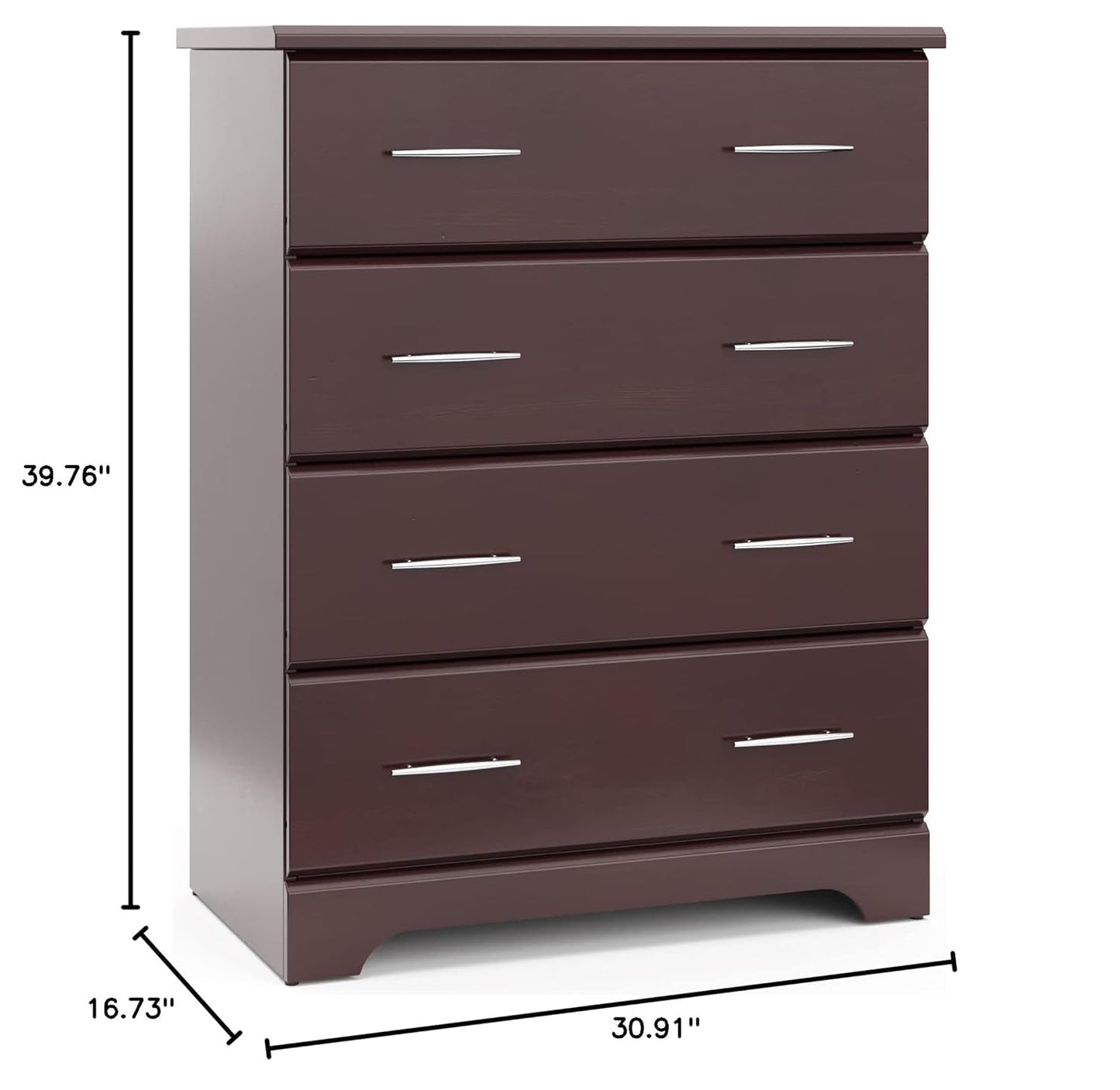 Brookside Espresso 4 Drawer Dresser GREENGUARD Gold