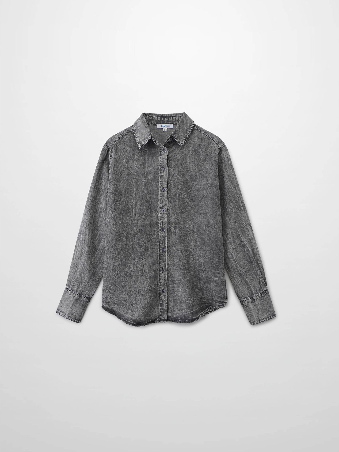 Denim Button Down Blouse-Washed Black