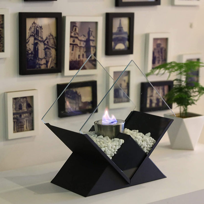 14.5 Inch Tall Portable Tabletop Fireplace | Elevated Bio-Ethanol Fire Bowl for Indoor & Outdoor Decor | Ventless Dancing Flame