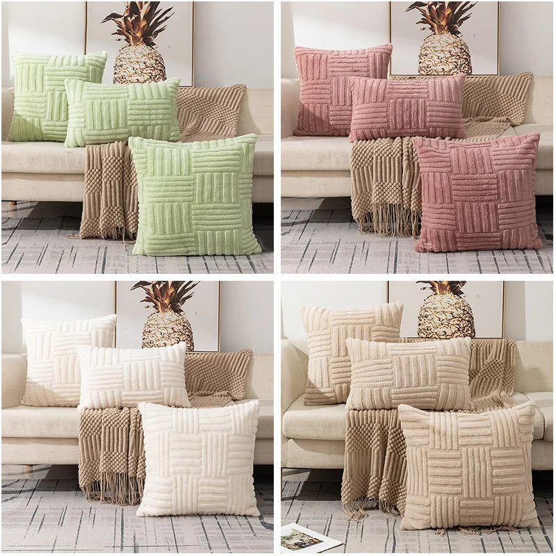 Veluvia Kissenbezug | Cremeweiß Boho Kunstfell | Weicher Plüsch Luxus Kissenbezug | Dekorative Hülle für Sofa & Couch