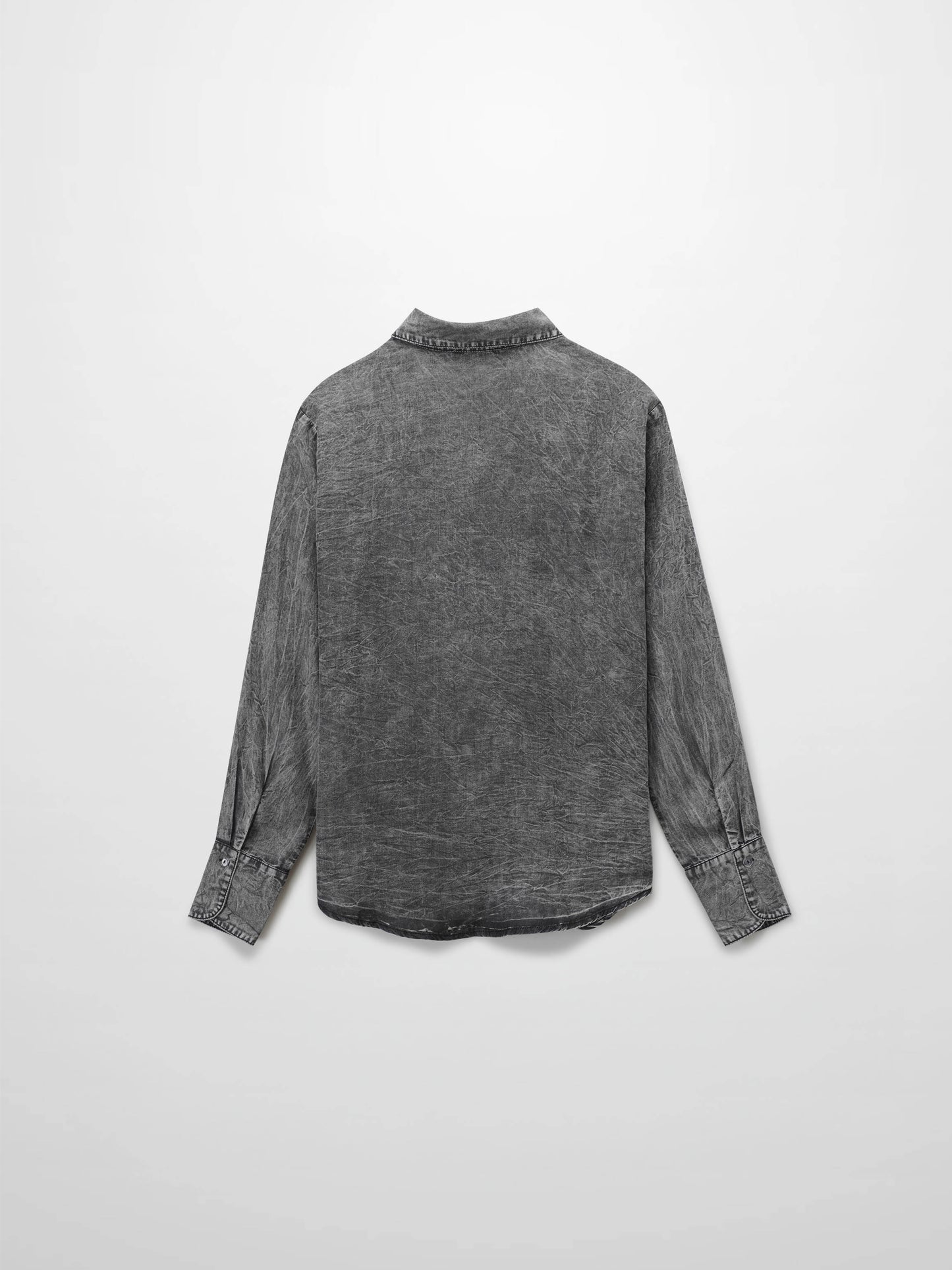 Denim Button Down Blouse-Washed Black