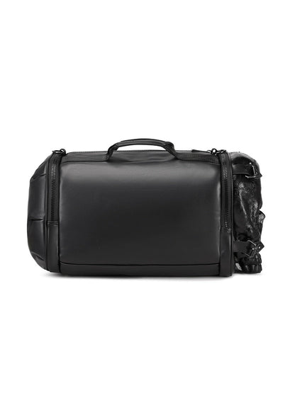 3D Shoulder Bag 3D PU Leather Large Studded Skull Travel Duffel Shoulder Bag