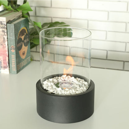 JHY DESIGN Extra Large Portable Tabletop Fire Bowl 22x28cm – Bio Ethanol, Ventless, Indoor/Outdoor