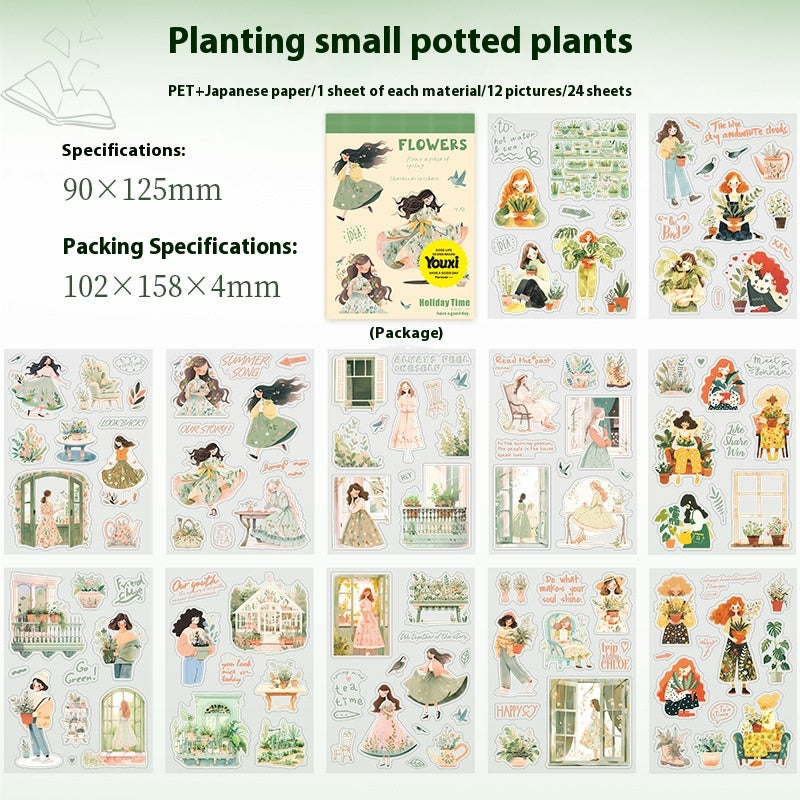 Beautiful Day Double Material Character Landscape Sticker Book