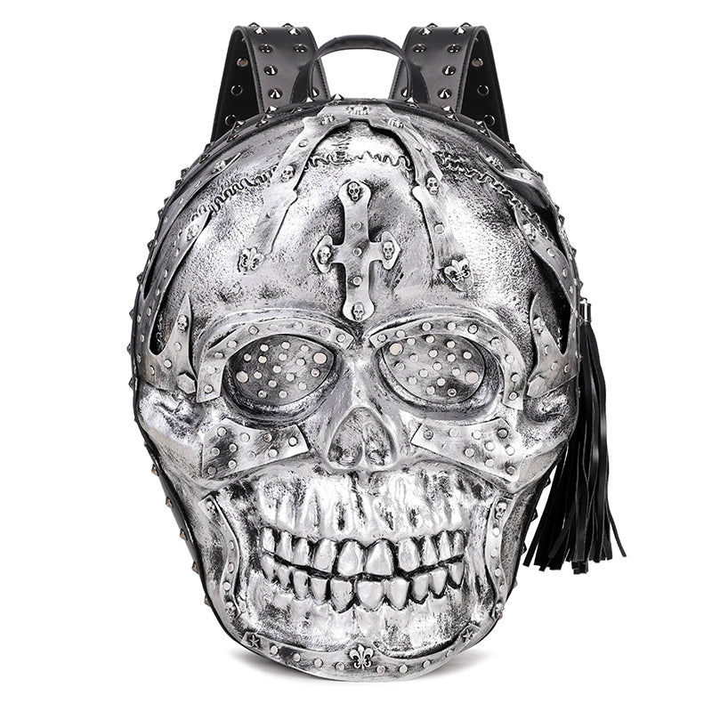 3D Backpack 3D  PU Leather Skull Studded Backpack