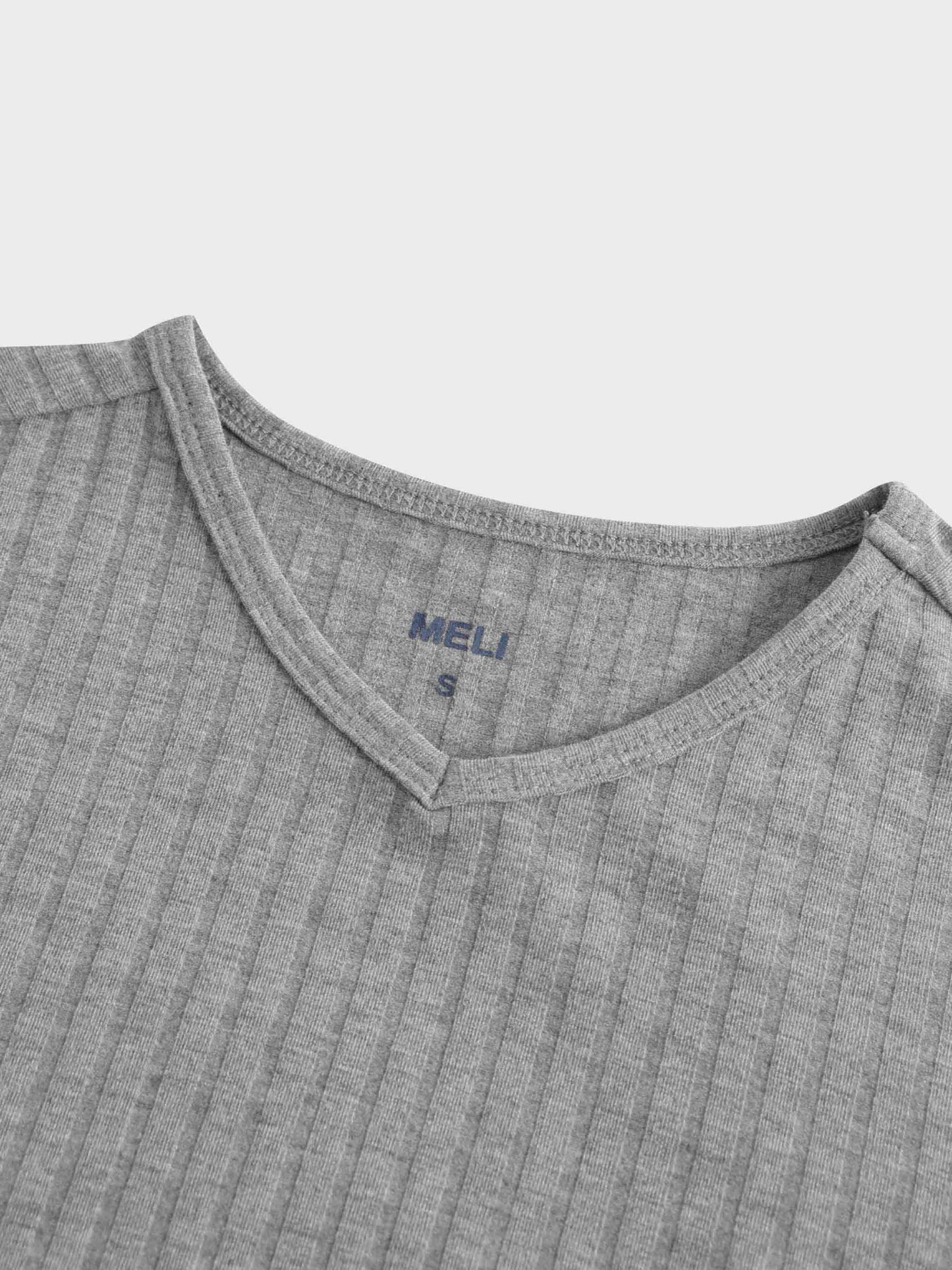 Ribbed High V Bomber-Grey