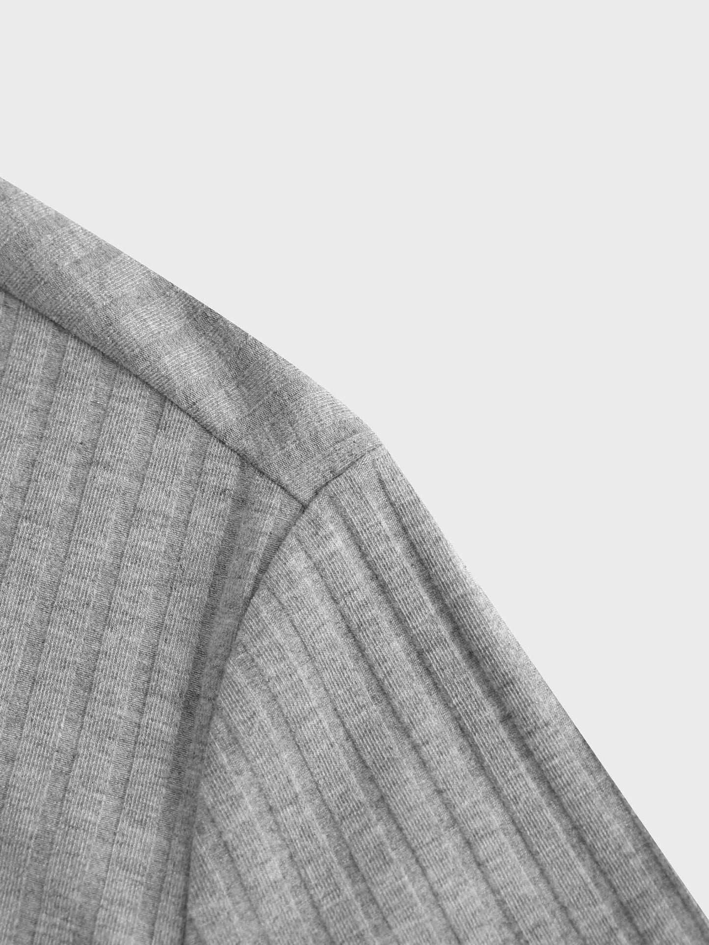 Ribbed High V Bomber-Grey