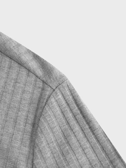 Ribbed High V Bomber-Grey