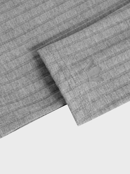 Ribbed High V Bomber-Grey