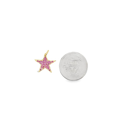18K Gold Filled Star Pendant with Micro Pave Cubic Zirconia CZ Stone