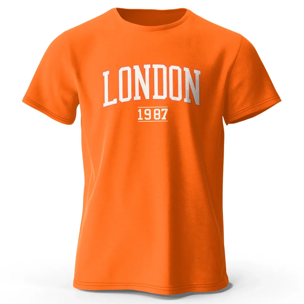T-Shirt Londres 1987 Vintage Sport - 100% Coton Surdimensionné