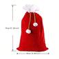 Large Red Velvet Gift Bag - Santa Drawstring Sack for Christmas Presents & Party Decor