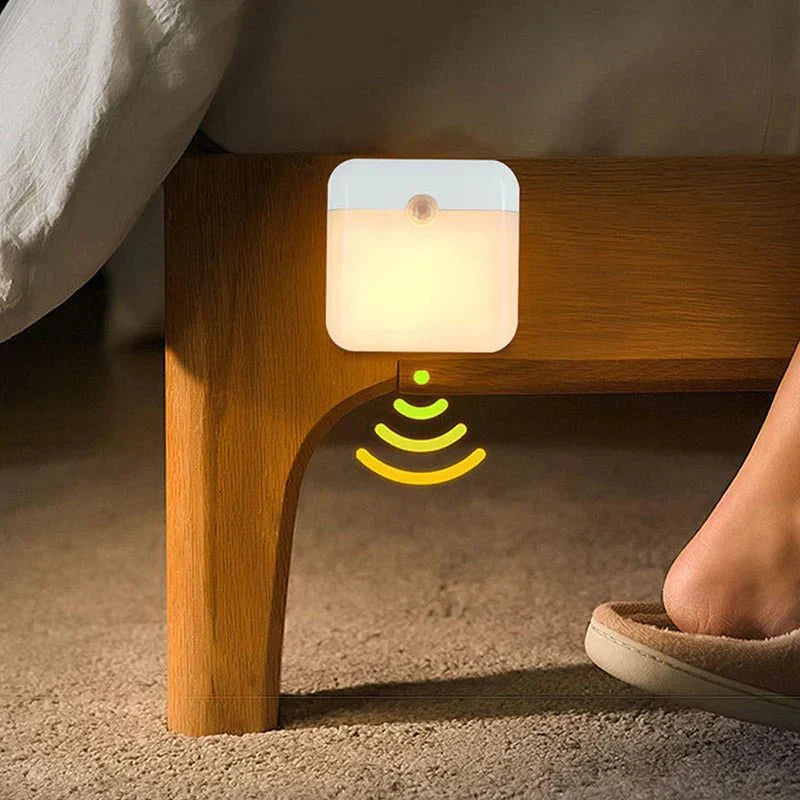 Wireless Motion Sensor LED Night Light - USB Rechargeable Wall Lamp