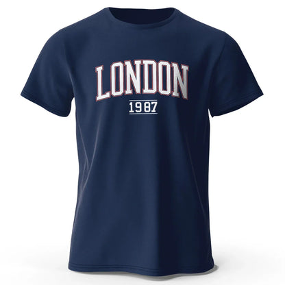 T-Shirt Londres 1987 Vintage Sport - 100% Coton Surdimensionné