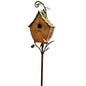Outdoor Powder Coated Iron Birdhouse with 3-Prong Garden Stake in Copper Finish-0