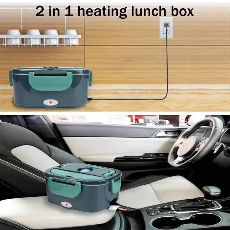 1.5L 60W Electric Lunch Box Food Warmer Portable Food Heater for Car Or Home - Leak Proof, Lunch Heating Microwave for Truckers