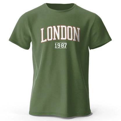 T-Shirt Londres 1987 Vintage Sport - 100% Coton Surdimensionné