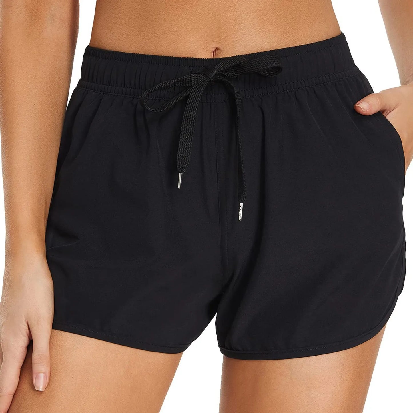 Dive In Style: Women's 5" High-Waisted Swim Shorts