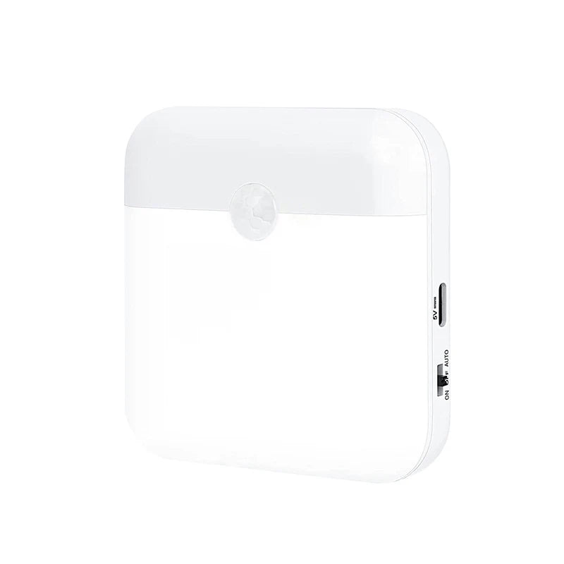 Wireless Motion Sensor LED Night Light - USB Rechargeable Wall Lamp