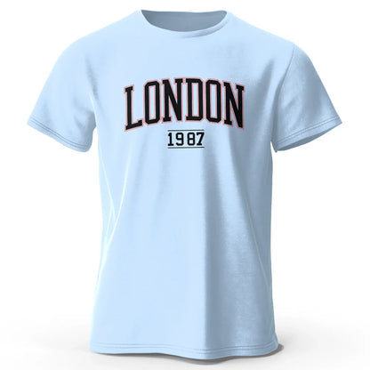 T-Shirt Londres 1987 Vintage Sport - 100% Coton Surdimensionné