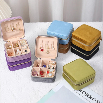 Velvet Travel Jewelry Box Organizer