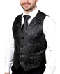 Ferrecci Mens PV350 - Black Paisley with Black Back Adjustable Vest Set