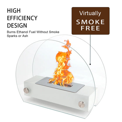 13.5" L Portable Tabletop Fireplace (White)