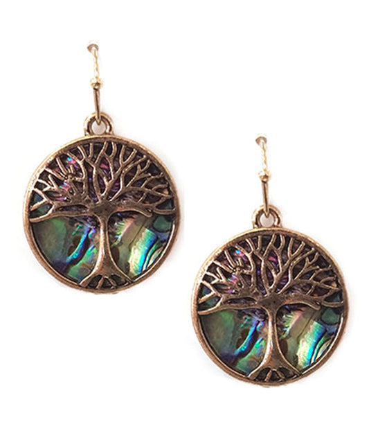 ABALONE TREE OF LIFE EARRING