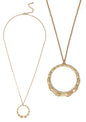BAMBOO HOOP PENDANT LONG NECKLACE