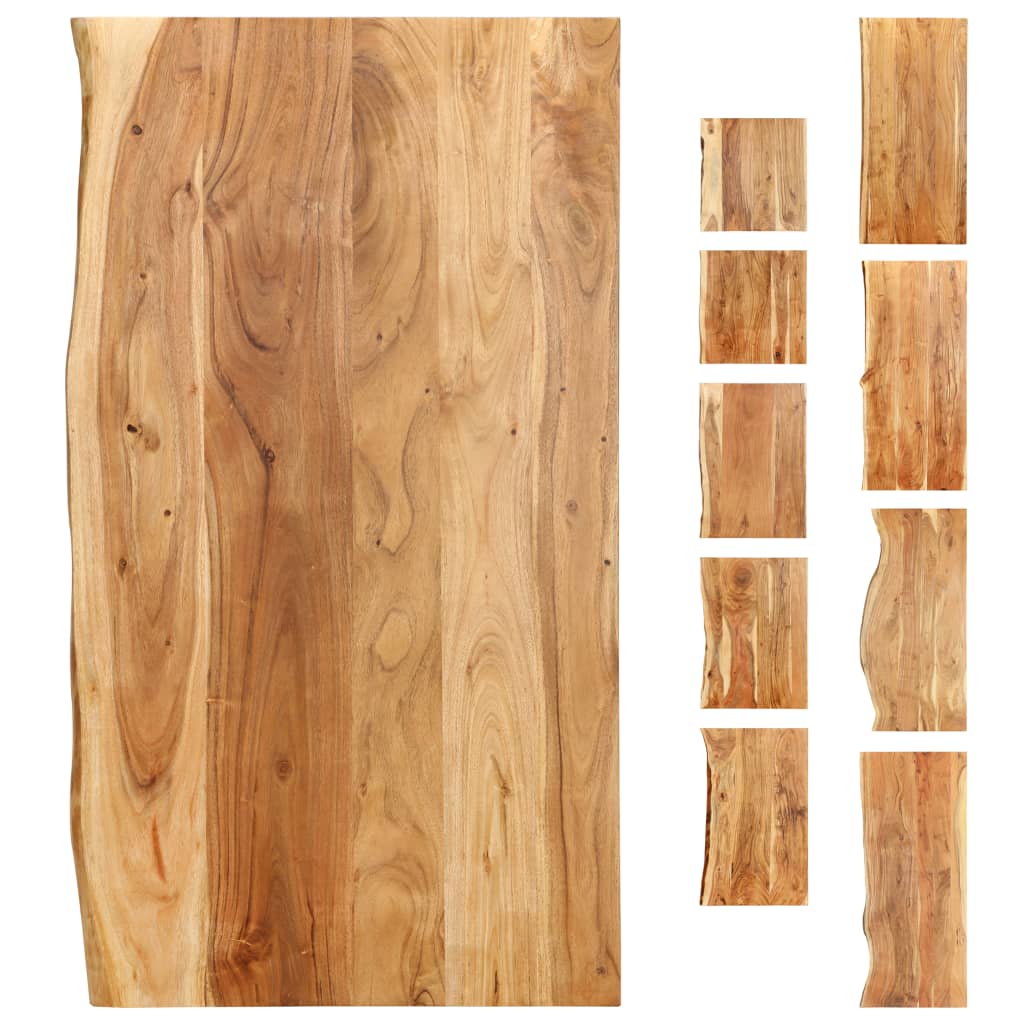 vidaXL Bath Counter Top Wooden Vanity Top with Live Edges Solid Wood Acacia-5