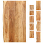 vidaXL Bath Counter Top Wooden Vanity Top with Live Edges Solid Wood Acacia-5